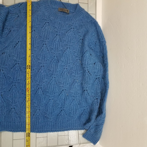 Elsamanda Pointelle Made in Italy Blue Sweater L - Picture 9 of 15
